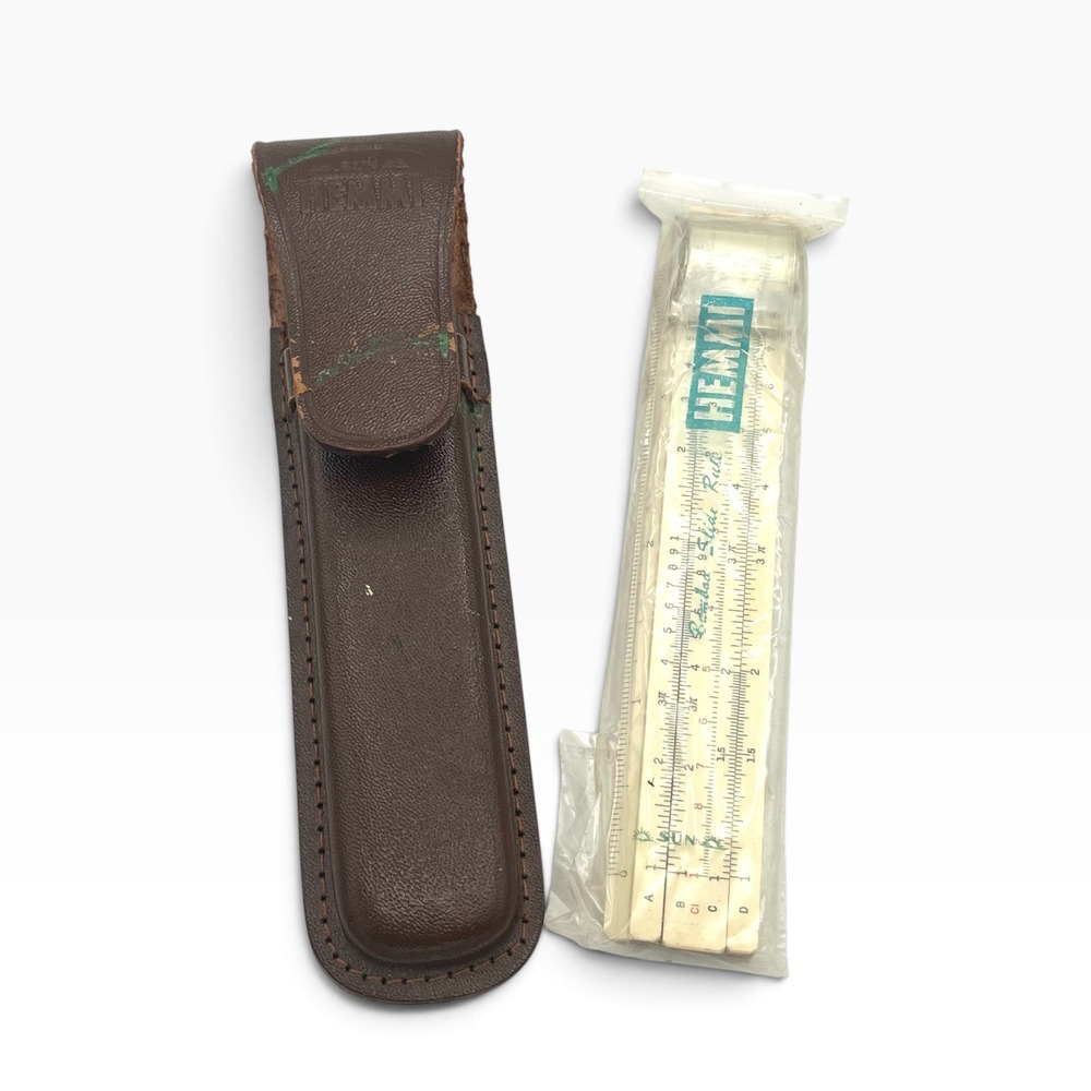 Vintage Hemmi Sun Bamboo Slide Rule No. 1491 with Original Case Made in Japan